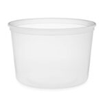 64 oz. Microwavable Translucent Plastic Deli Container and Lid Combo Pack - Image 2