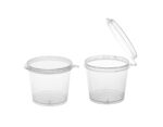 1 oz. Clear Plastic Portion Cup with Hinged Lid - Image 4