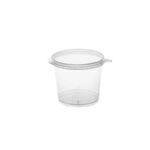 1 oz. Clear Plastic Portion Cup with Hinged Lid - Image 2