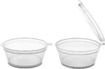 2 oz. Clear Plastic Portion Cup with Hinged Lid - Image 3