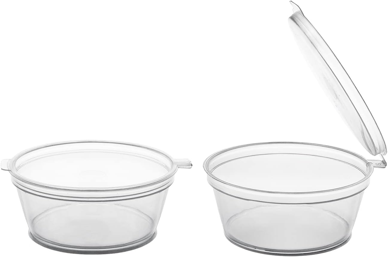 HS-02SC- 2 oz. Clear Plastic Portion Cup with Hinged Lid - Image 3