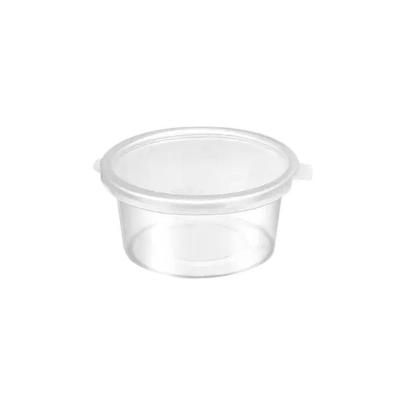 HS-02SC (4)-Photoroom 2 oz. Clear Plastic Portion Cup with Hinged Lid - Image 2