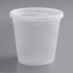 24 oz Microwavable Translucent Plastic Deli Container and Lid Combo Pack