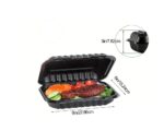 9″ x 6″ 1-Compartment Microwaveable Black Mineral-Filled Plastic Hinged Take-Out Container - Image 2
