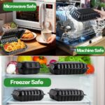 9″ x 6″ 1-Compartment Microwaveable Black Mineral-Filled Plastic Hinged Take-Out Container - Image 4