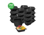 6″ x 6″ 1-Compartment Microwaveable Black Mineral-Filled Plastic Hinged Take-Out Container - Image 3