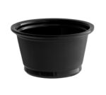 0.75 oz Black Plastic Portion Cup / Souffle Cup - Image 3