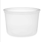 64 oz. Microwavable Translucent Plastic Deli Container and Lid Combo Pack