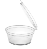 2 oz. Clear Plastic Portion Cup with Hinged Lid