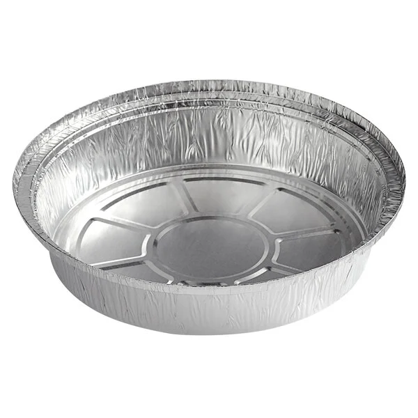 AFC-8RP (1) Aluminum Foil Take-Out Containers - 8" Round Heavy Duty - Image 1