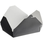 #2 Black Microwavable Folded Paper Take-Out Container, 8.5″ × - Image 2