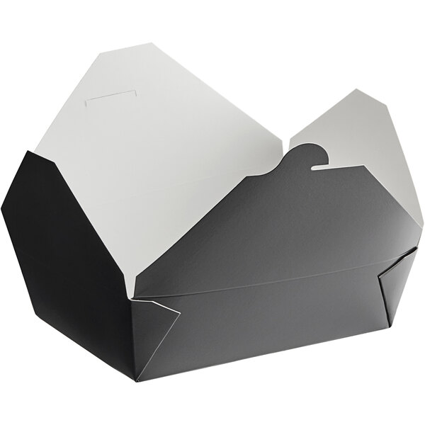 CY-BTB3 (2) #3 Black Microwavable Folded Paper Take-Out Container, 8.5″ × 6.25″ × 2.5″
