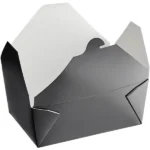 #4 Black Microwavable Folded Paper Take-Out Container, 8.5″ × 6.25″ × 3.5″ - Image 2