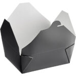 #8 Black Microwavable Folded Paper Take-Out Container, 6.75″ × 5.5″ × 2.5″ - Image 2