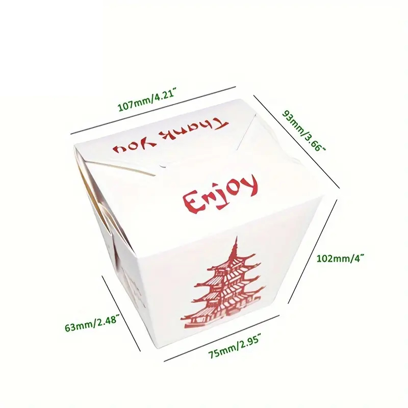 CY-PFP26 copy 26 oz. Microwavable Paper Take-Out Container, Chinese/Asian Style, 4.1″ x 3.7″ x 4″ - Image 2