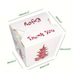32 oz. Microwavable Paper Take-Out Container, Chinese/Asian Style, 4.7″ x 3.9″ x 4.3″ - Image 2