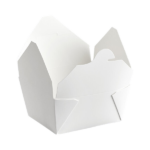 #1 White Microwavable Folded Paper Take-Out Container, 5″ × 4.5″ × 2.5″ - Image 2
