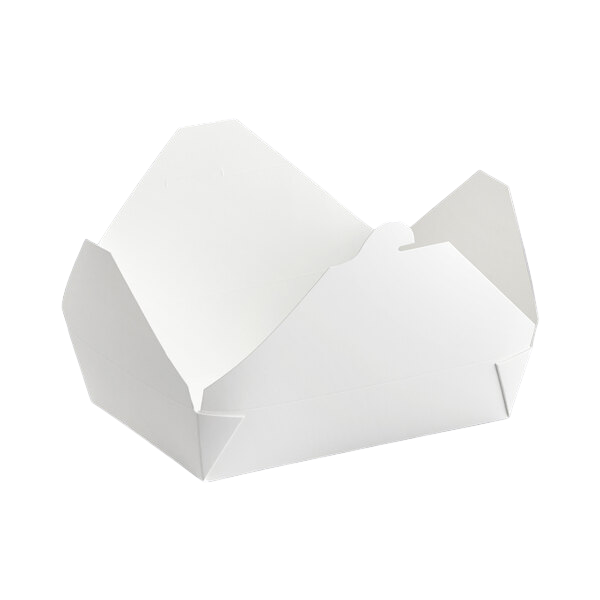 CY-WTB2 (2) #2 White Microwavable Folded Paper Take-Out Container, 8.5″ × 6.25″ × 1.8″ - Image 2