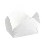 #3 White Microwavable Folded Paper Take-Out Container, 8.5″ x 6.25″ x 2.5″ - Image 2