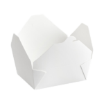 #8 White Microwavable Folded Paper Take-Out Container, 6.75″ × - Image 2