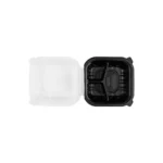 8″ x 8″ x 3″ Microwaveable 3-Compartment Black Container with Clear Hinged Vented Lid - Image 3