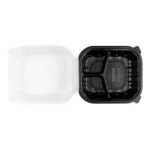 9″ x 10″ Microwaveable 3-Compartment Black / Clear Hinged Container - Image 3