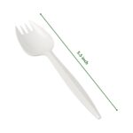 5.5″ White Medium Weight Plastic Spork - Image 3