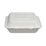 9″ x 9″ 1-Compartment White Bagasse Take-Out Container, PFAS Free - Image 2