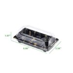 #1 PET Sushi Container with Lid, 6.5″ x 3.5″ x 2″ - Image 2
