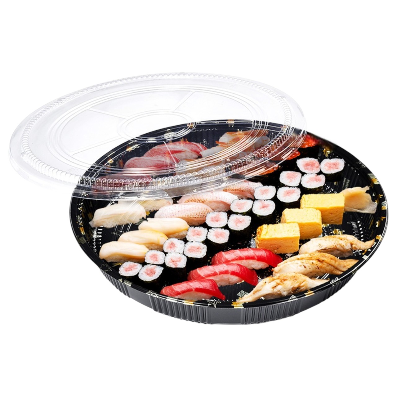 13.7″ x 2.1″ Round Sushi Tray with Lid