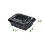 5.4″ × 4.6″ × 2.2″ Rectangular Black Plastic Lunch Box Set - Image 2
