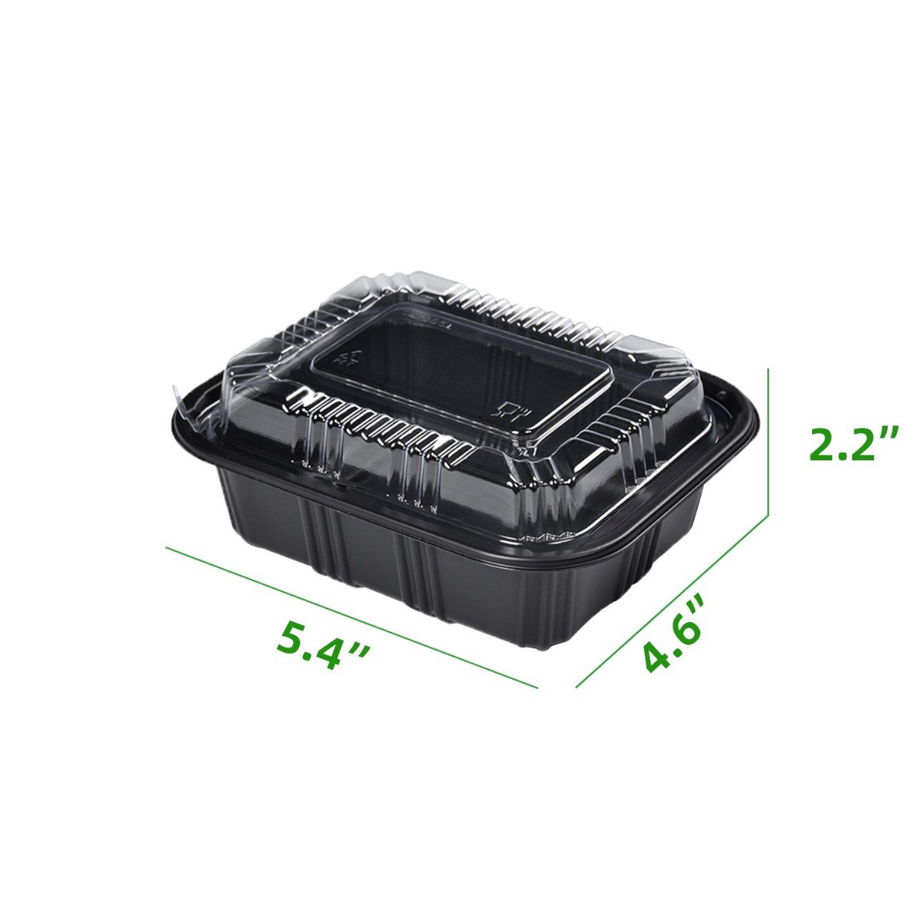 SZ-805 (2)-Photoroom 5.4″ × 4.6″ × 2.2″ Rectangular Black Plastic Lunch Box Set - Image 2
