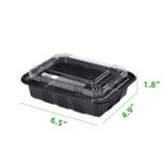 6.5″ × 4.9″ × 1.8″ Rectangular Black Plastic Lunch Box Set - Image 2