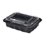 6.5″ × 4.9″ × 1.8″ Rectangular Black Plastic Lunch Box Set