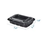 7.2″ x 5.1″ x 1.8″ Rectangular Black Plastic Lunch Box Set - Image 2