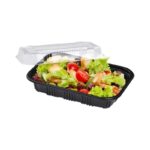 7.2″ x 5.1″ x 1.8″ Rectangular Black Plastic Lunch Box Set - Image 3