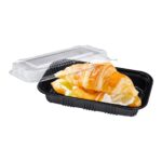 8.3″ x 5.7″ x 1.8″ Rectangular Black Plastic Lunch Box Set - Image 3