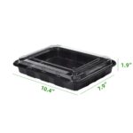 10.4″ × 7.9″ × 1.9″ Rectangular Black Plastic Lunch Box Set - Image 2