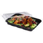 10.4″ × 7.9″ × 1.9″ Rectangular Black Plastic Lunch Box Set - Image 3