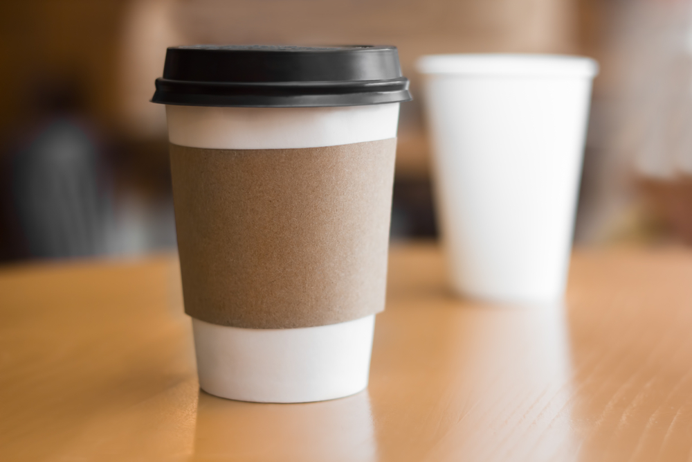 Two,Paper,Coffee,Cups Pacific Dome Sip Lid Fits 8 oz PS Black 10/100 - Image 2