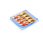 7.28″ x 7.28″ x 1.96″ Blue PET Sushi Container with Lid - Image 3