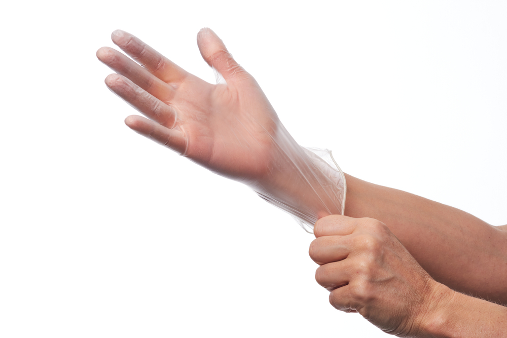 Clear Vinyl Food Service Disposable Gloves, Extra Large