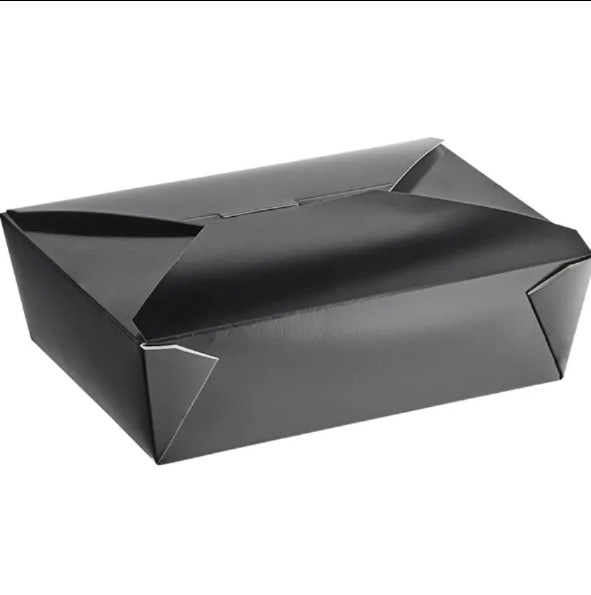 zoho_img_5892498000000810894 #3 Black Microwavable Folded Paper Take-Out Container, 8.5″ × 6.25″ × 2.5″