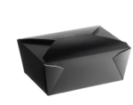 #4 Black Microwavable Folded Paper Take-Out Container, 8.5″ × 6.25″ × 3.5″