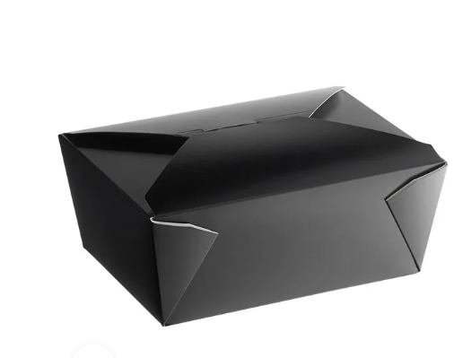 zoho_img_5892498000000810913 #4 Black Microwavable Folded Paper Take-Out Container, 8.5″ × 6.25″ × 3.5″ - Image 1