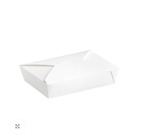 zoho_img_5892498000000810970 #2 White Microwavable Folded Paper Take-Out Container, 8.5″ × 6.25″ × 1.8″ - Image 1