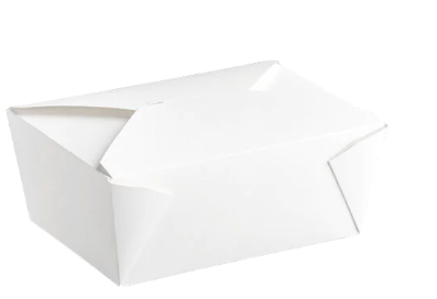 zoho_img_5892498000000814010 #4 White Microwavable Folded Paper Take-Out Container, 8.5″ x 6.25″ x 3.5″ - Image 1