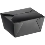 #1 Black Microwavable Folded Paper Take-Out Container, 5″ × 4.5″ × 2.5″