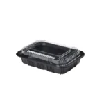 7.2″ x 5.1″ x 1.8″ Rectangular Black Plastic Lunch Box Set