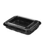 9.1″ x 6.3″ x 1.9″ Rectangular Black Plastic Lunch Box Set